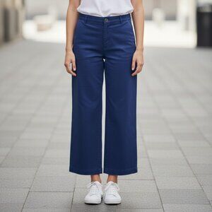Figaret Paris Blue Cotton Trousers – Size 42 (FR) – Tailored Straight Leg